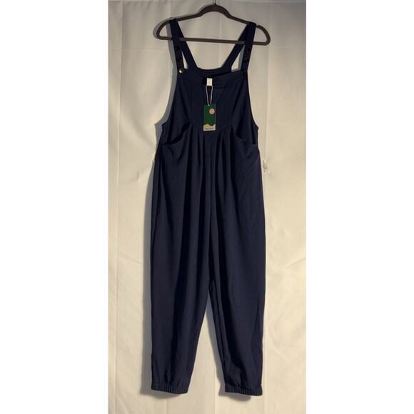 Halara Navy Blue Overall Jumpsuit with Pockets – Size L Comfy Lounge - Picture 1 of 6